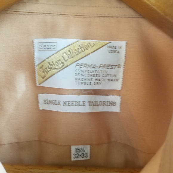 Vintage Sears Perm-Press Single Needle Tailoring Casual Button Up 32-33. 15.5 - Picture 12 of 14